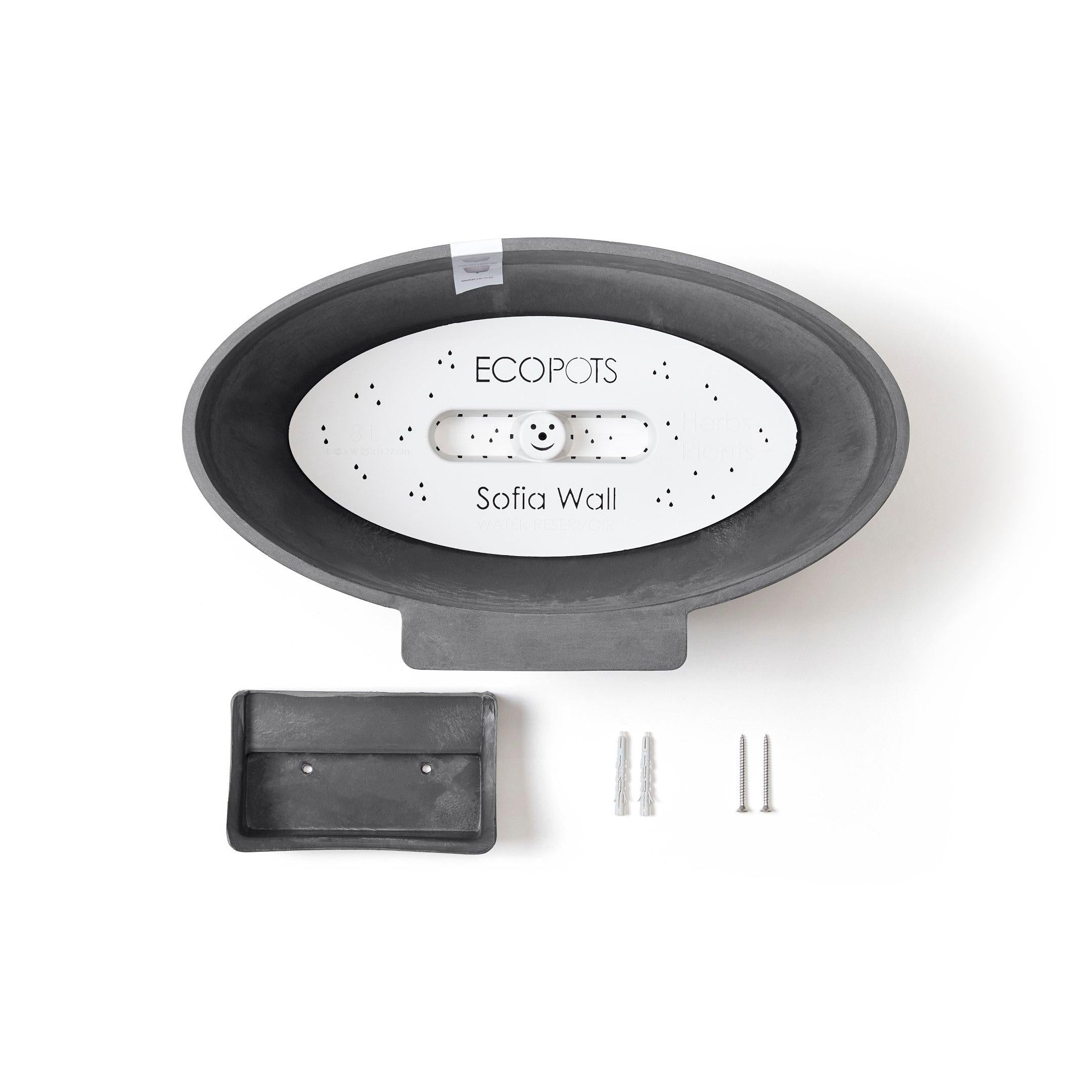 Ecopots Sofia Wall with Wall mount system and water reservoir